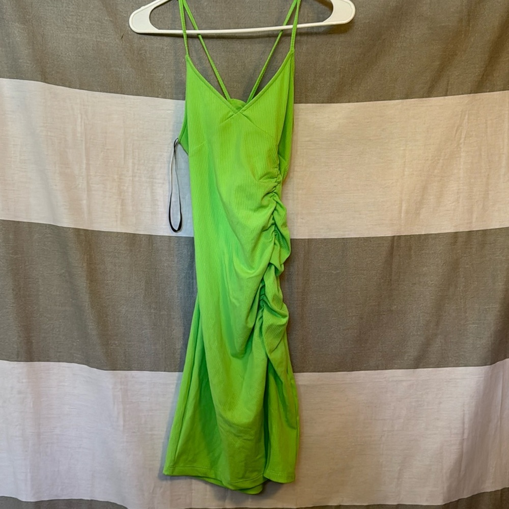 new neon green backless dress medium never worn